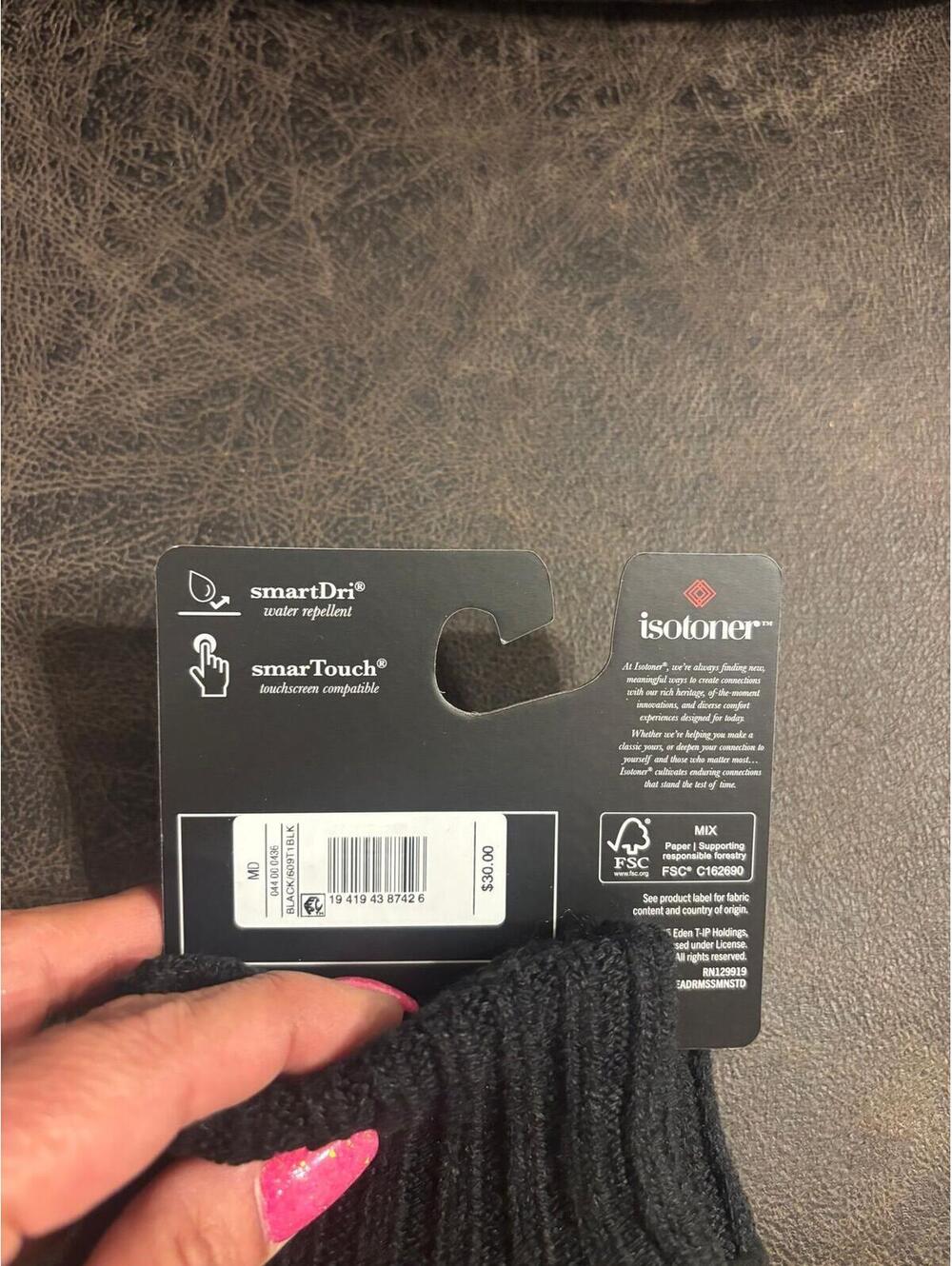 Isotoner SmartDri + smarTouch Gloves – Black | Size Medium | NWT - Picture 3 of 5